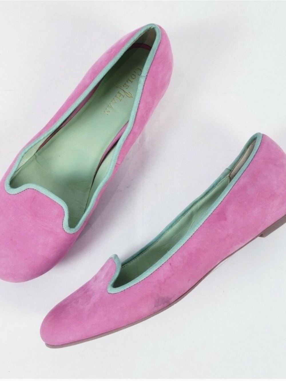 Cole Haan Pink Nike Air Morgan Slip On Smoking Loafer Size 7